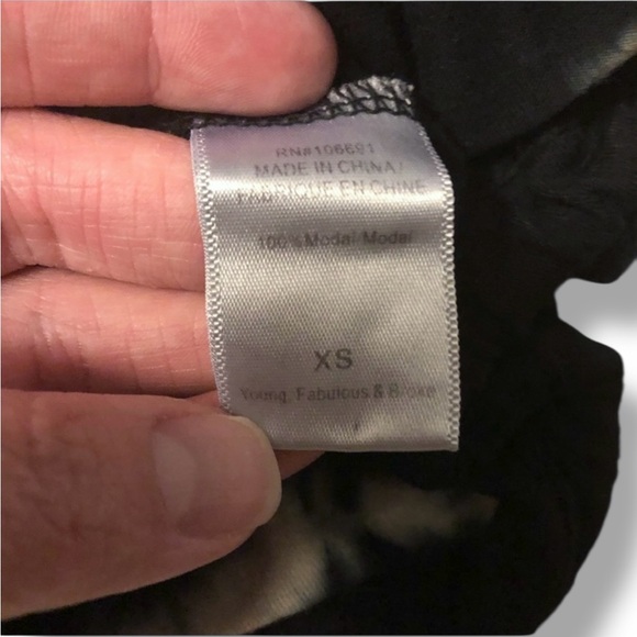 YF&B Black & Tan Tie Dye Tropical Stripe Swing Top Size Size XS - Picture 5 of 7